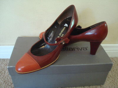 Charley Jordan Paris Orange Brown Genuine Leather Women Heel Shoes 6 France 