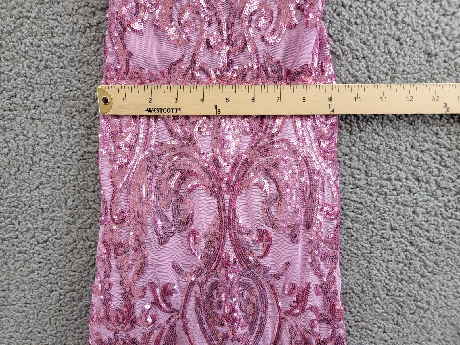 B Darlin Sequin-Pattern Floor-Sweeping Gown Juniors' 0 Dark Mauve Zip Closure - Picture 6 of 17