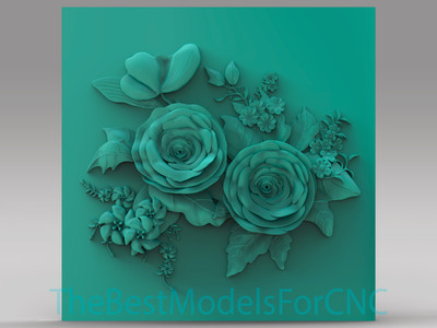 3D Model STL File for CNC Router Laser & 3D Printer Roses and Flowers Decoration