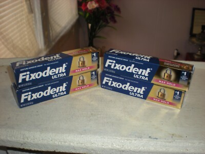 4-Fixodent Ultra Max Hold Dental Adhesive (2.2 oz. ) lot of 4