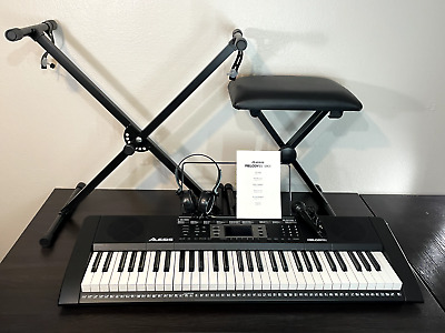 Alesis 61 Key Melody Keyboard w/Speakers, Stand, Bench, Headphones & Microphone
