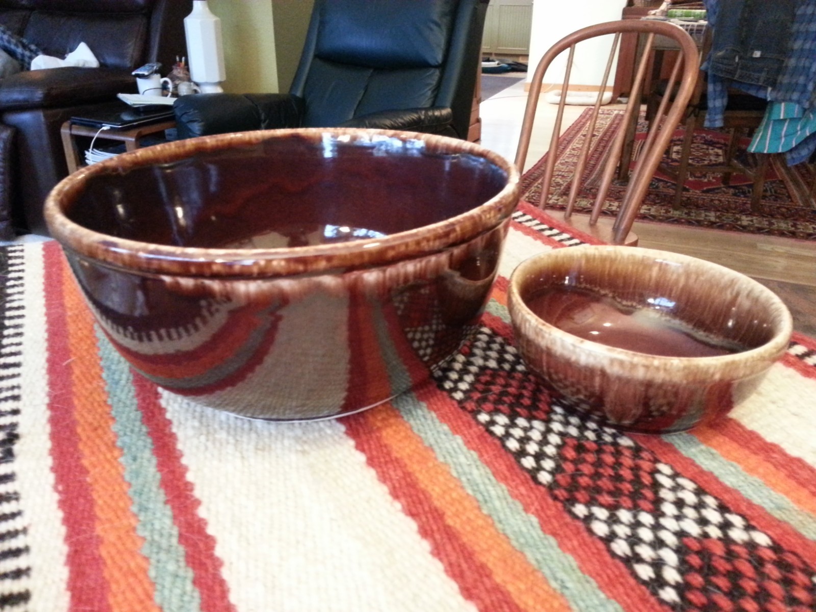 McCoy Brown Drip Kathy Kale Ceramic Serving Bowl collectible