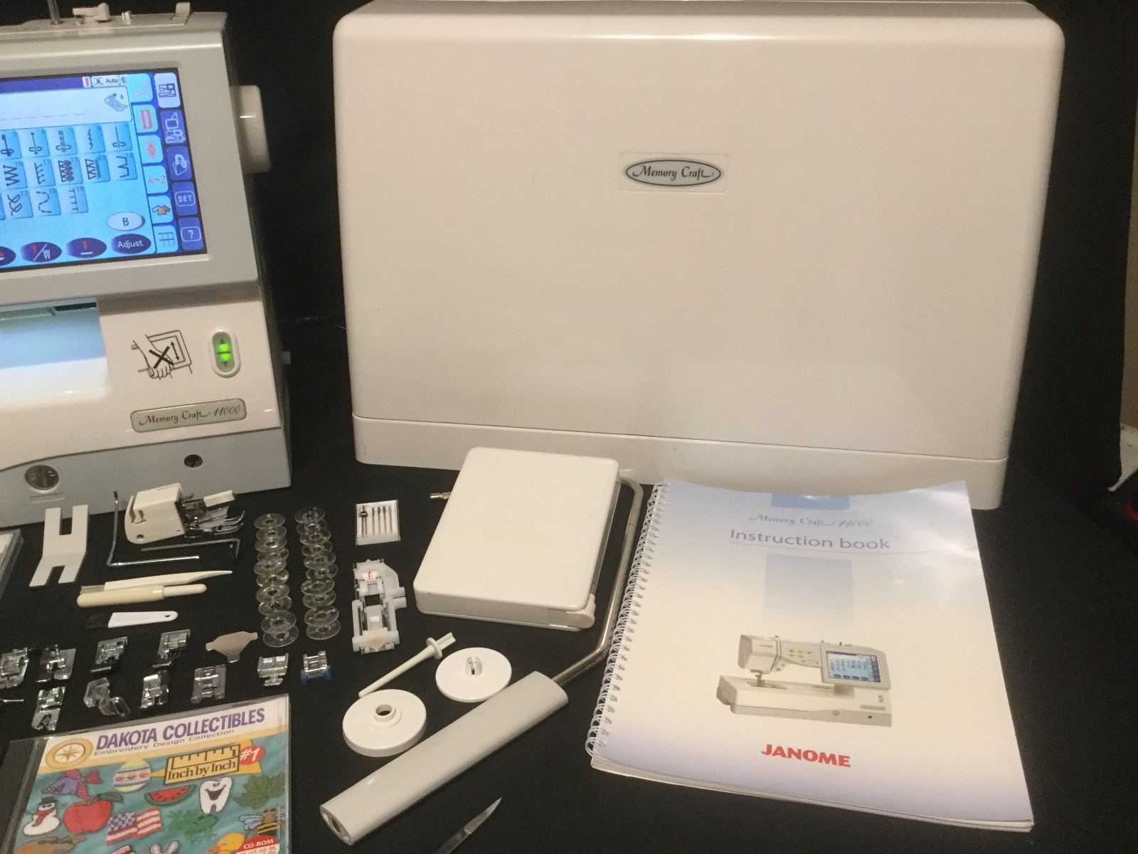 Janome Memory Craft 11000  Sewing/Embroidery Machine 5 Design CDs