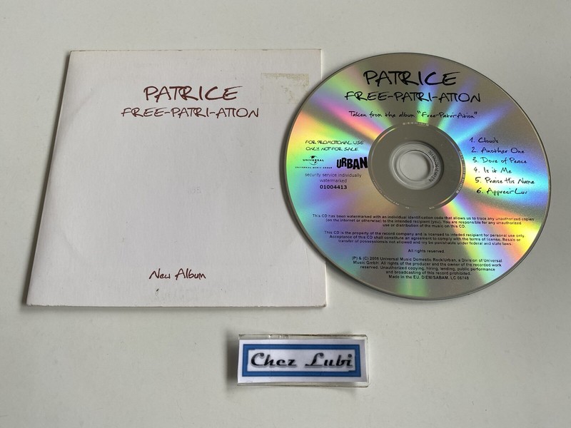 Patrice - Free-Patri-Ation - Promo Cd Album Sampler - 2008