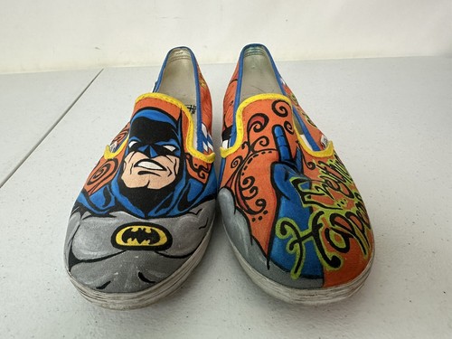 Custom Hand Painted 60's Batman Vans Low Top Sneakers Shoes