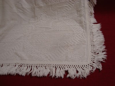 VTG GEORGE WASHINGTON Hobnail BEDSPREAD Chenille Cotton Fringed 94