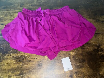 NWT! luogongzi 2 in 1 Flowy Sports Active Tennis Golf Shorts -Dark Pink Size M