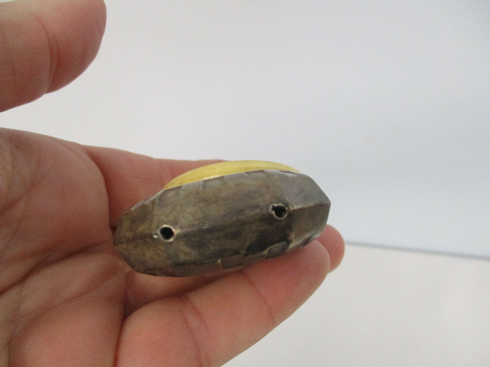 ANTIQUE DENMARK STERLING SILVER BABY RATTLE TEETHER w BUNNY RABBIT 3 1/2