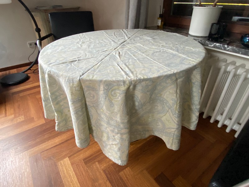 Lauren By Ralph Lauren Tischdecke Rund D. 175cm Baumwolle Paysley Pastellfarben