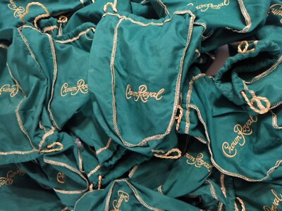 50 Crown Royal Green Apple Draw String Bags   1 Liter 750 ML 