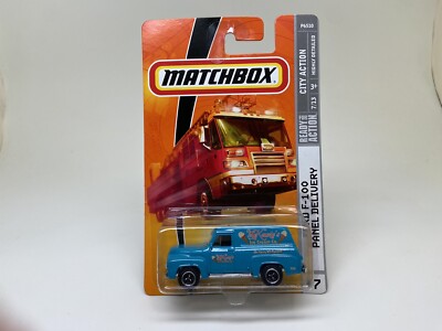MATCHBOX-FORD F100 PANEL DELIVERY-BLUE-READY FOR ACTION #47--SEALED ON CARD-2008