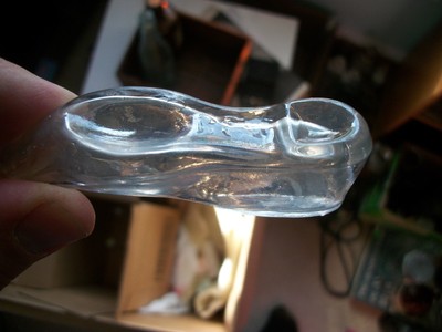 FIGURAL HAND BLOWN PERFUME WOMAN'S SHOE 1890s ERA LACES HEEL ETC