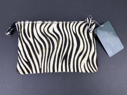 Zara Accesories Leather Zebra Print Clutch Bag NWT | eBay