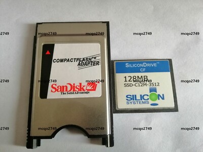 SiliconDrive  128MB CF with Compact Flash Card adapter PC PCMCIA Card