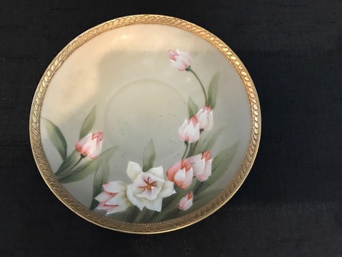 Teacup and Saucer, Tulips, Handpainted