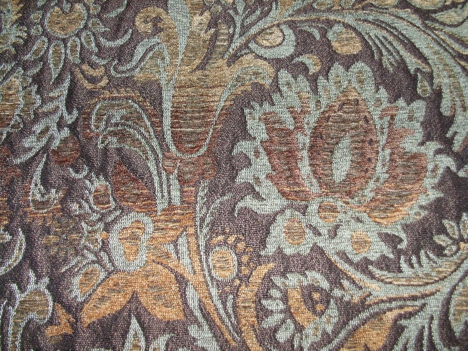 Floral Scrolled Designer Jacquard Decorator Weight Fabric/ 5 Plus Yards