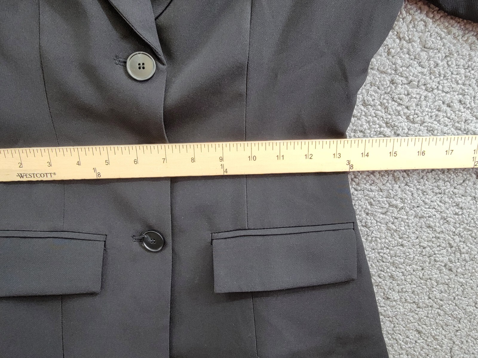 FORE Long Sleeves Notch Lapel Fitted Blazer Women XS Black Front Button Closure - Picture 7 of 20