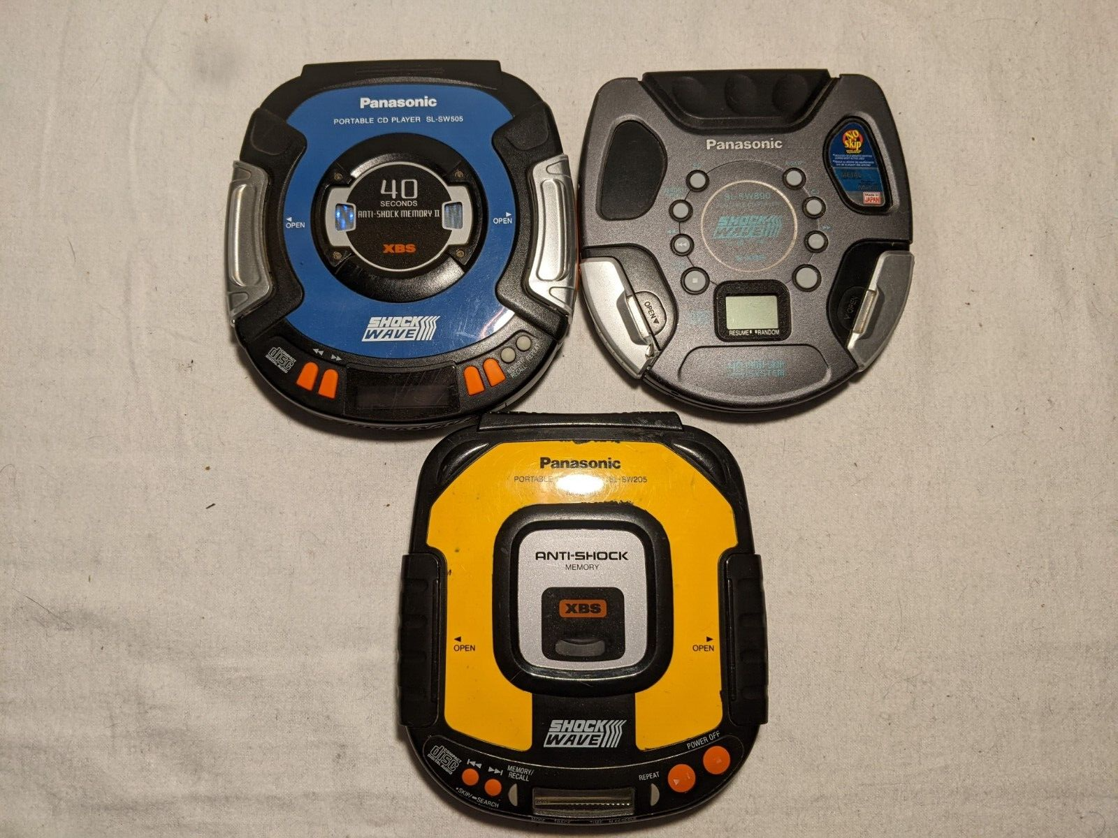 3 x Panasonic Shockwave Portable CD Players (AS-IS) - SL