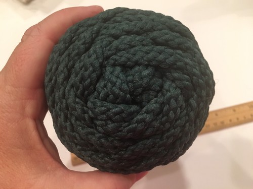 Vintage  11.7 oz. Macrame cording, crafts, rug making, green braided