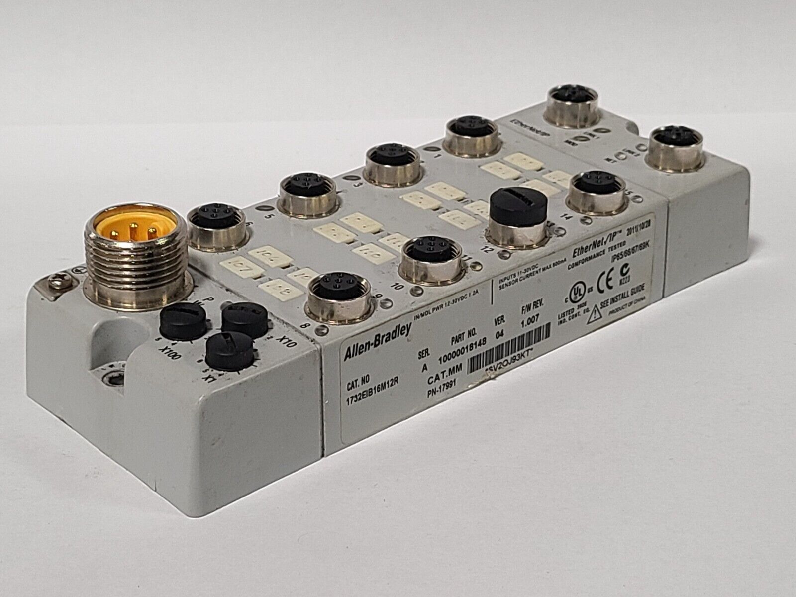 Allen Bradley 1732E-IB16M12R Ser. A I/O Module ArmorBlock 16 Allen Bradley 1732E-IB16M12R Ser. A I/O Module ArmorBlock 16