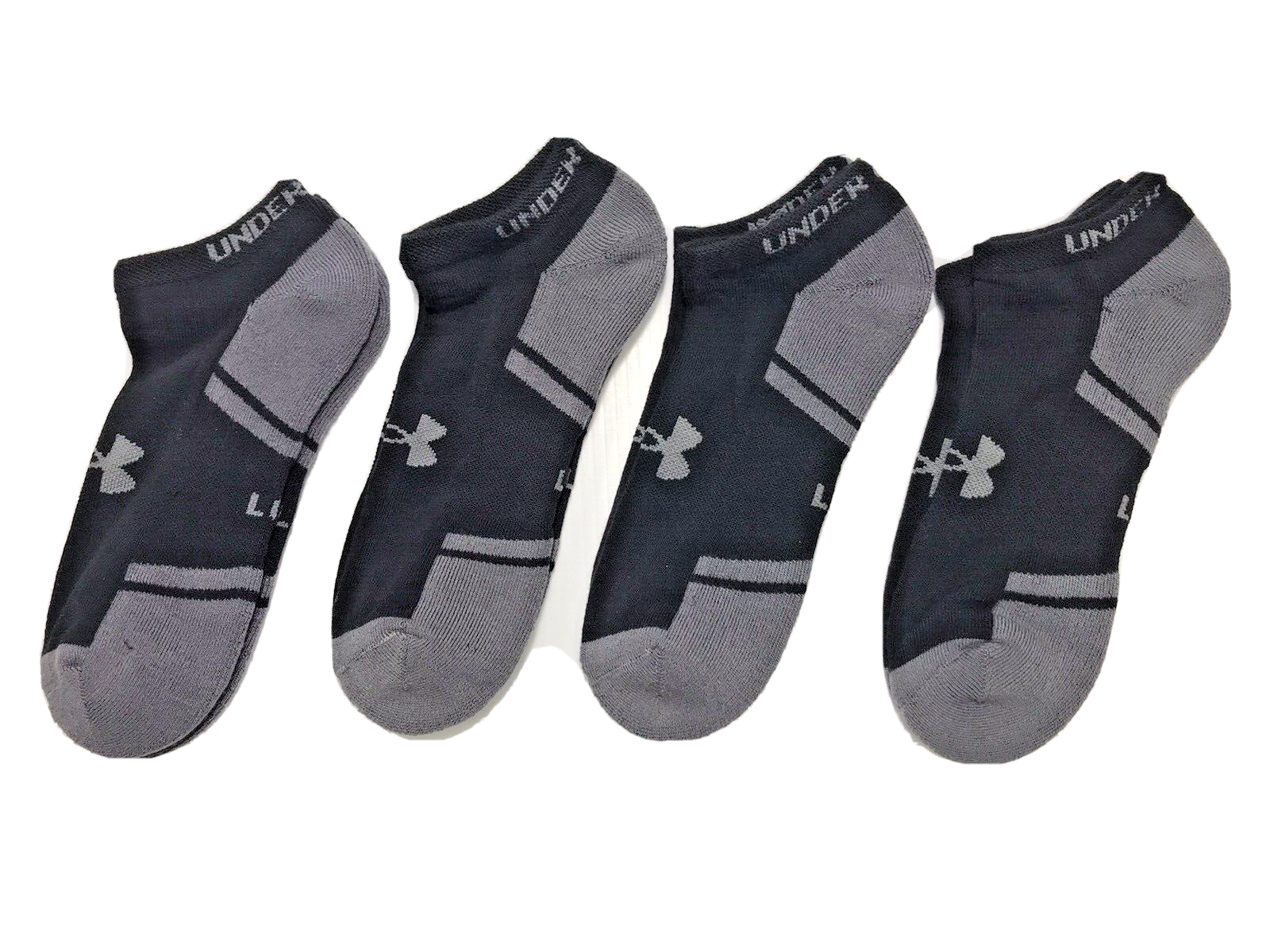 Under Armour Moisture Wicking No-Show Socks, Large(men's shoe 9-12), 4 pairs