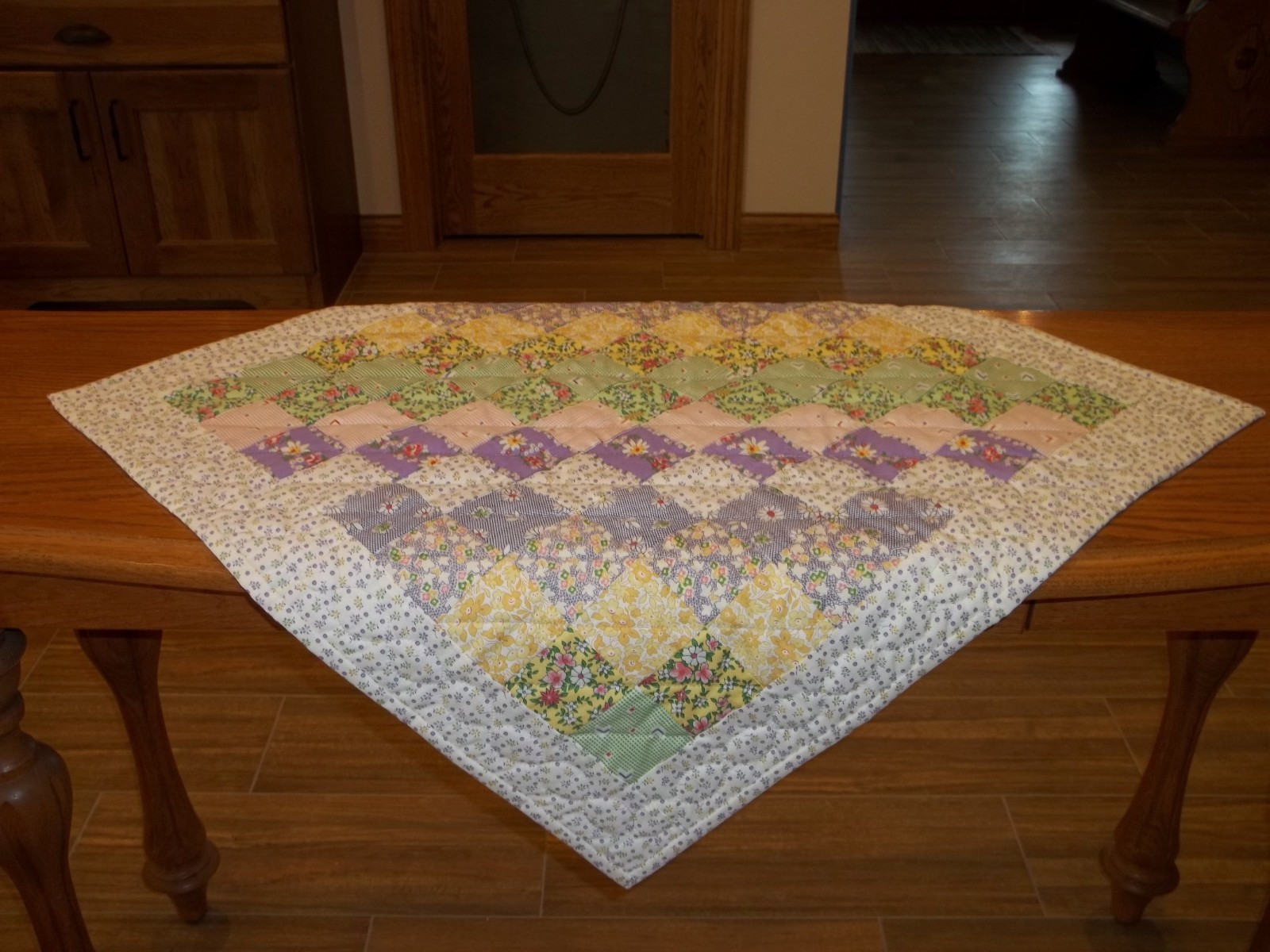 Handcrafted and Hand Quilted Table Topper/Tablecloth, 27