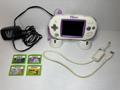Leapfrog Leapster Explorer 2010 Handheld Game System With 4 Games And Dock