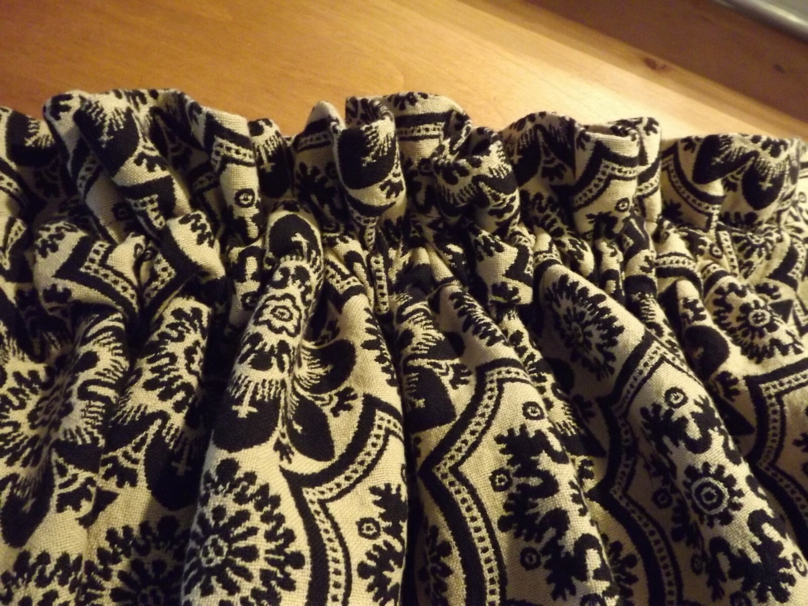 HOME COLLECTION by RAGHU BLACK & TAN VALANCE 2 available 78wX14.5