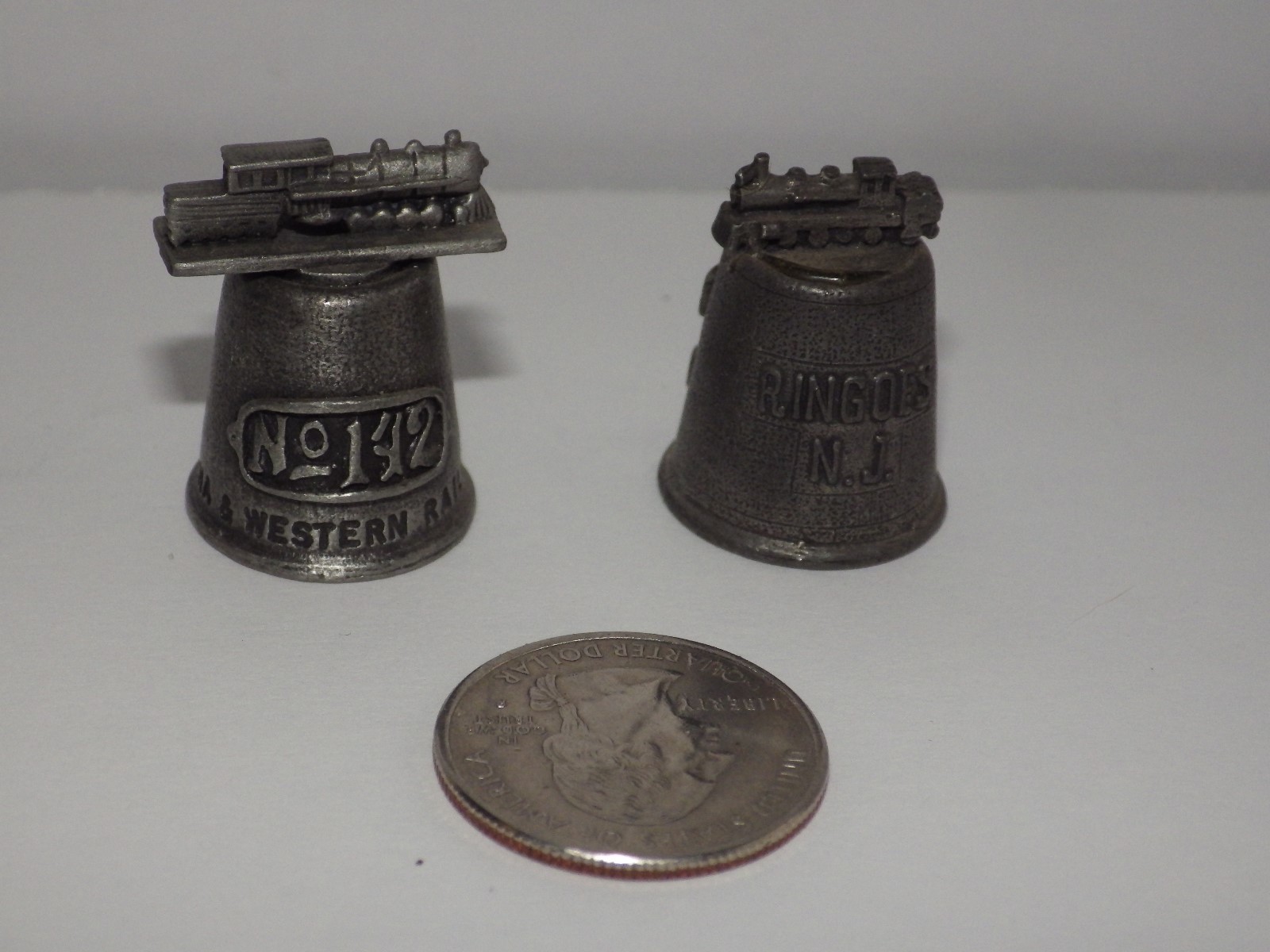 Lot of 2 PewterThimbles Railroad Susquehanna - Black River & Western RR 2033