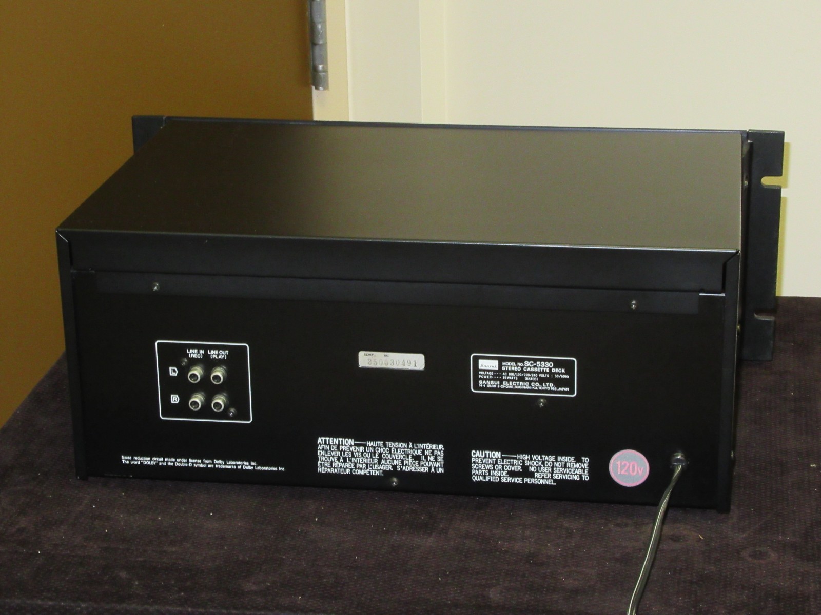 Sansui SC-5330 Stereo Cassette Tape Deck with Rack Handles Original box & Manual