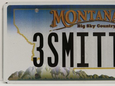 Montana License Plate Pair 3SMITTY Vanity Plate, Personalized License Plate