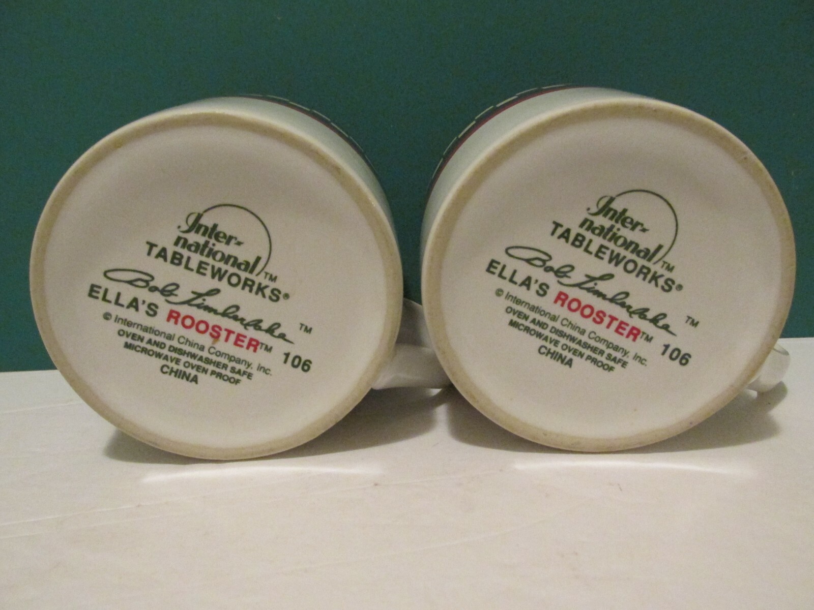 LOT OF 2----ELLA'S ROOSTER  BOB TIMBERLAKE CUPS/MUGS