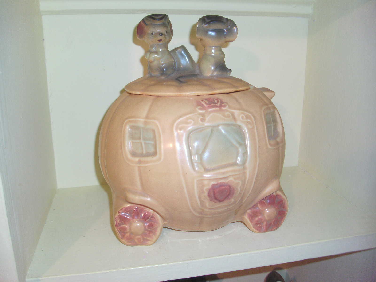 Brush Mccoy Cinderella Coach Cookie Jar Pumpkin Mice Pottery W32