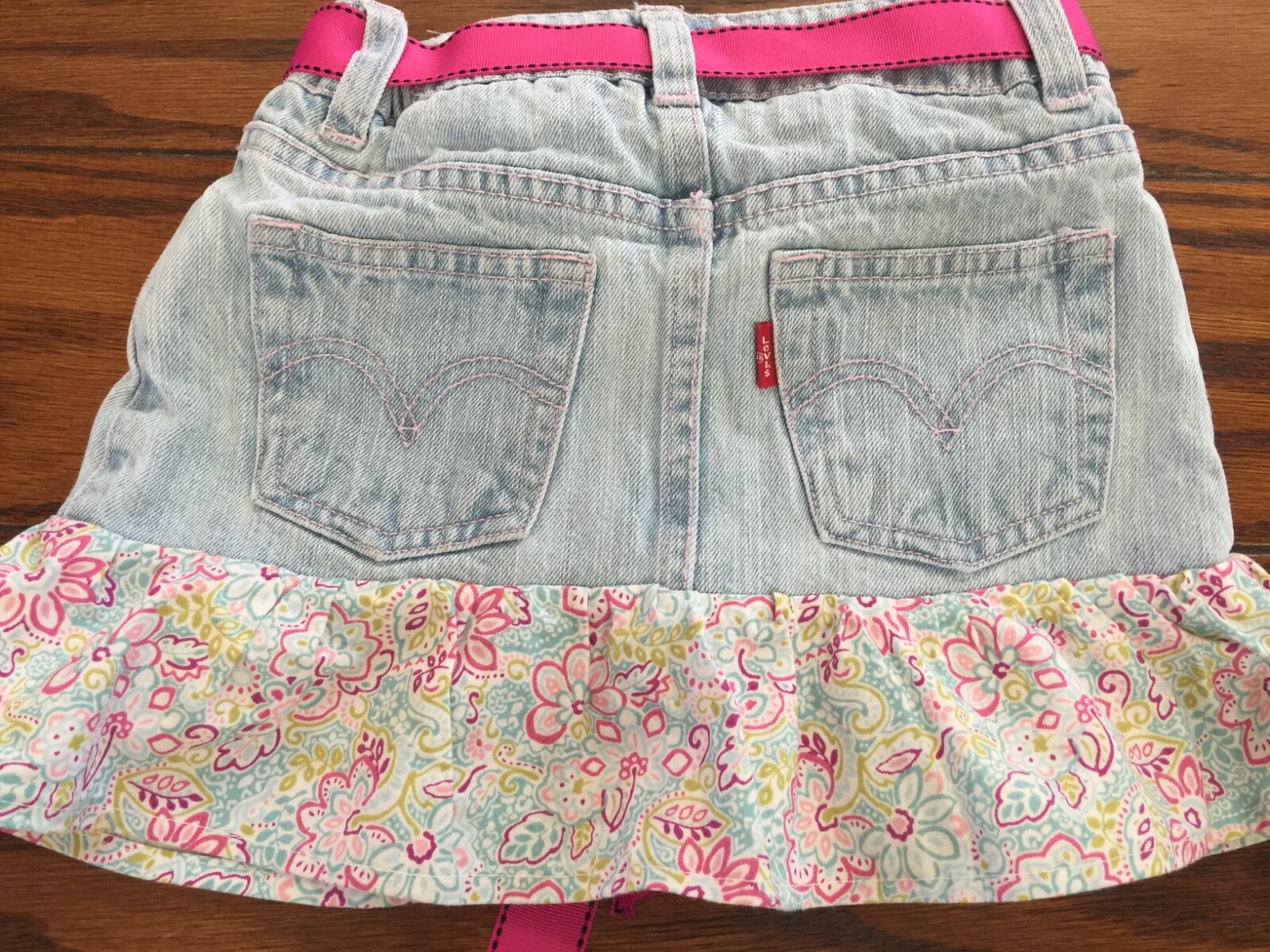 Girls Levis Denim and Fabric Jean Scooter Skirt Size 5