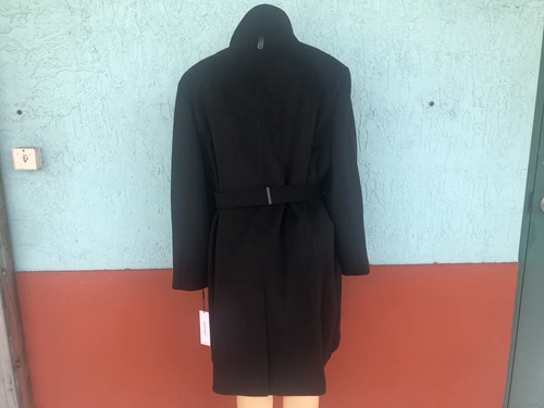 Pre-owned Calvin Klein Women's Wool Coat Black Plus Sizes Msrp $460 Free Shipping.