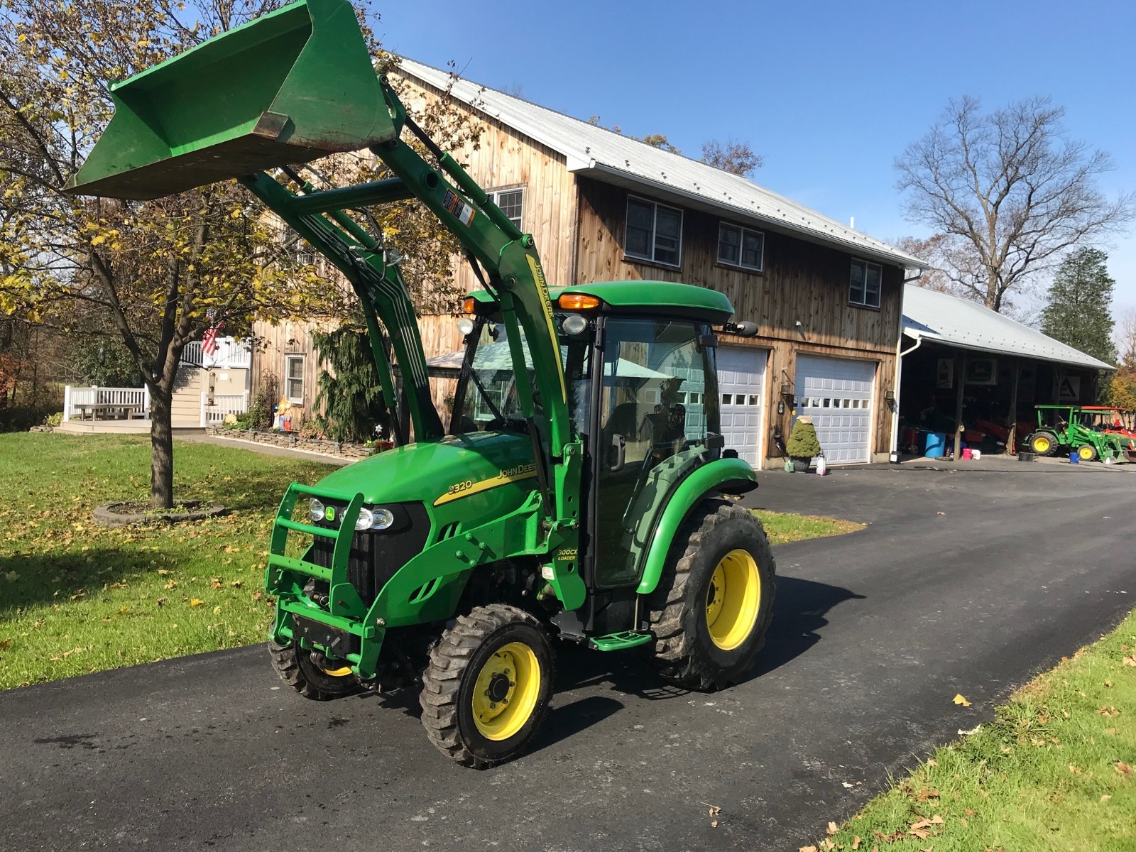 2010 John Deere 3320 Tractor Snowblower Loader Snowplow Factory Cab