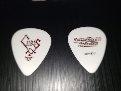 TSO Trans-Siberian Orchestra Chris Caffery Signature Red  white Guitar Pick 2012