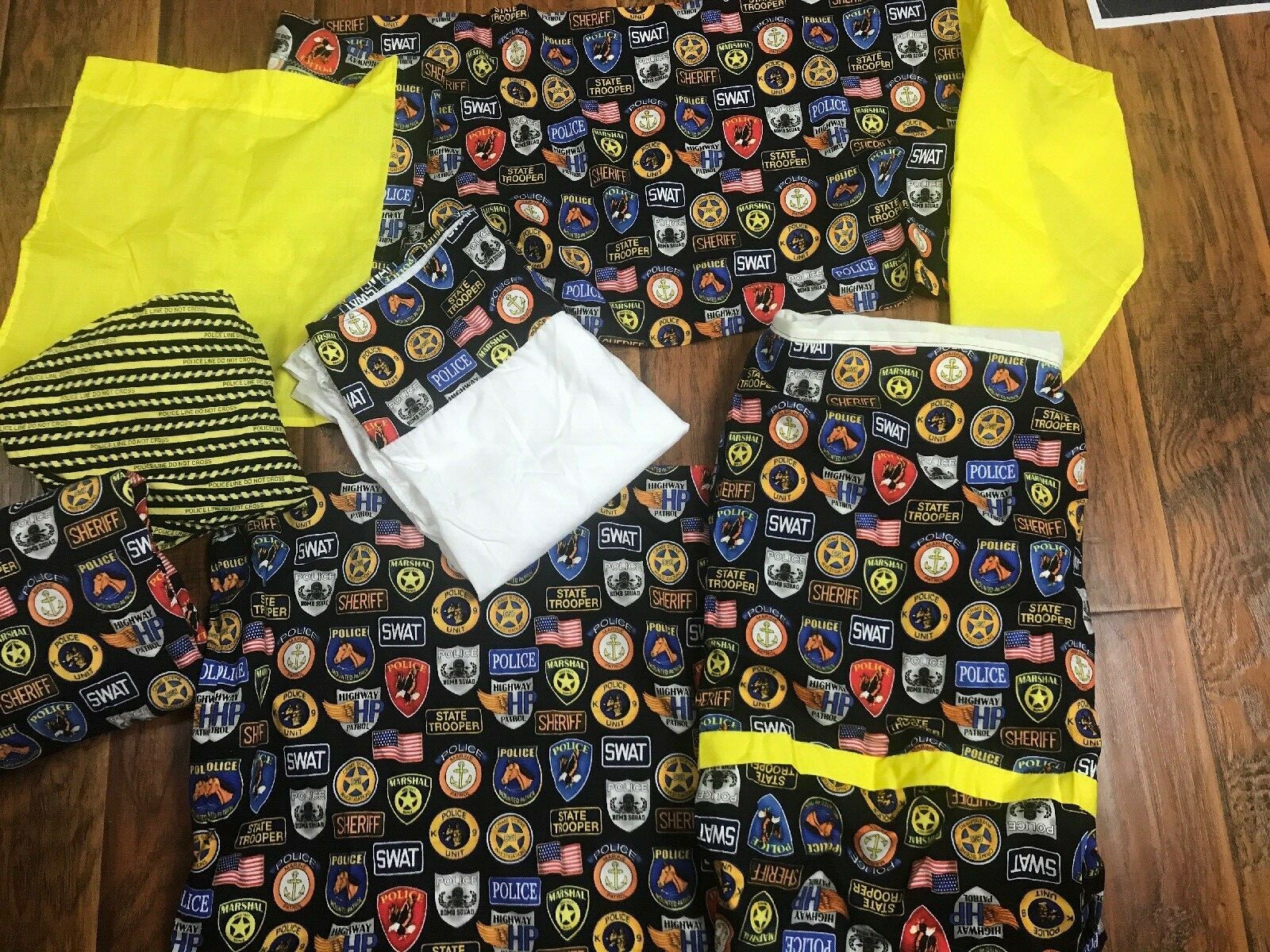 6 pc Police Sherrif SWAT K9 Unit Crib Toddler bedroom Sheets Valance Bedskirt