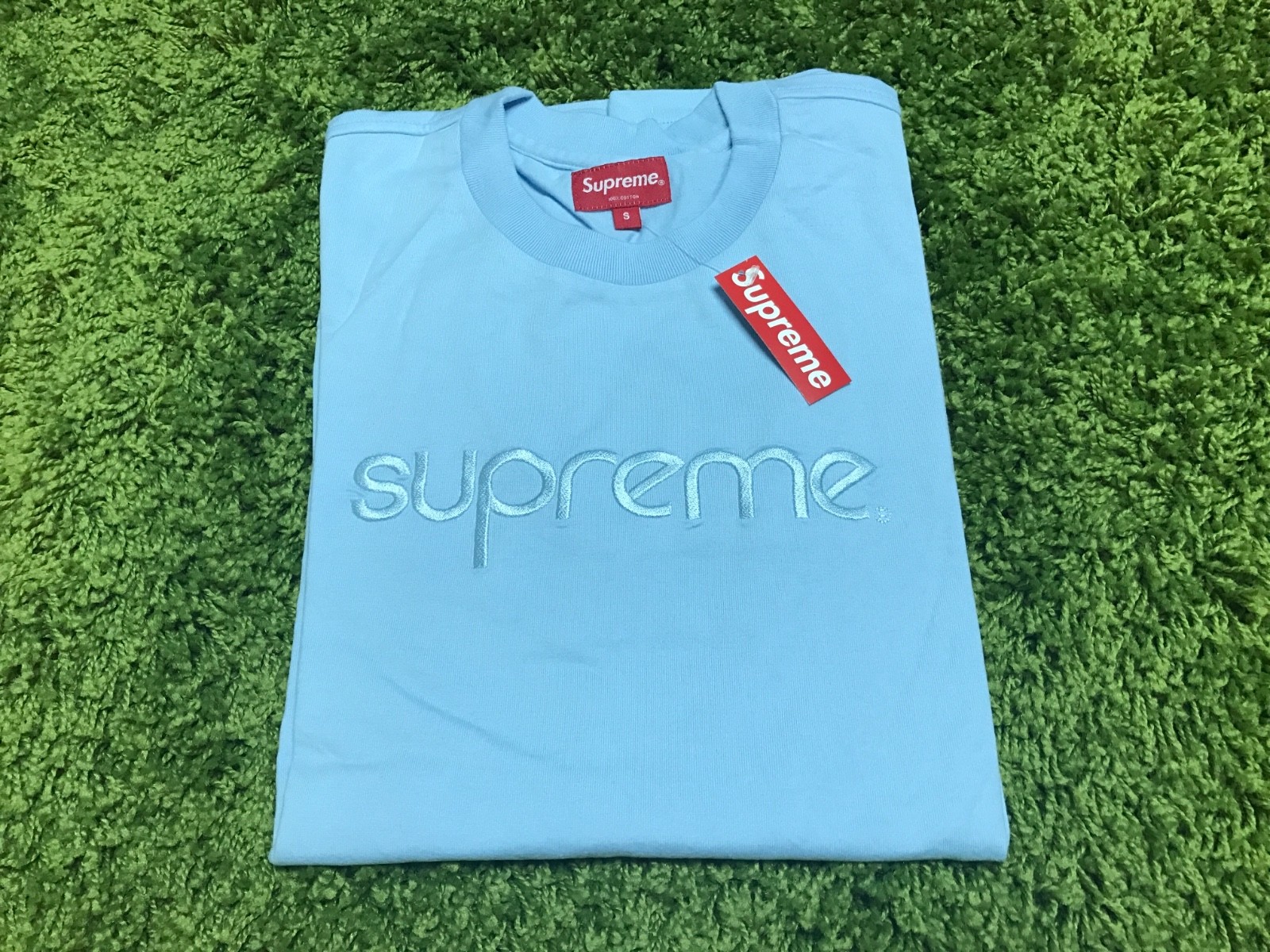 Supreme Box Logo Tee Baby Blue/Baby Blue XLサイズ 2003 シュプリームボックスロゴ中古