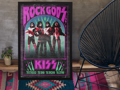 Kiss Band Heavy Metal Rock Gods Music Art Print Poster 12x18