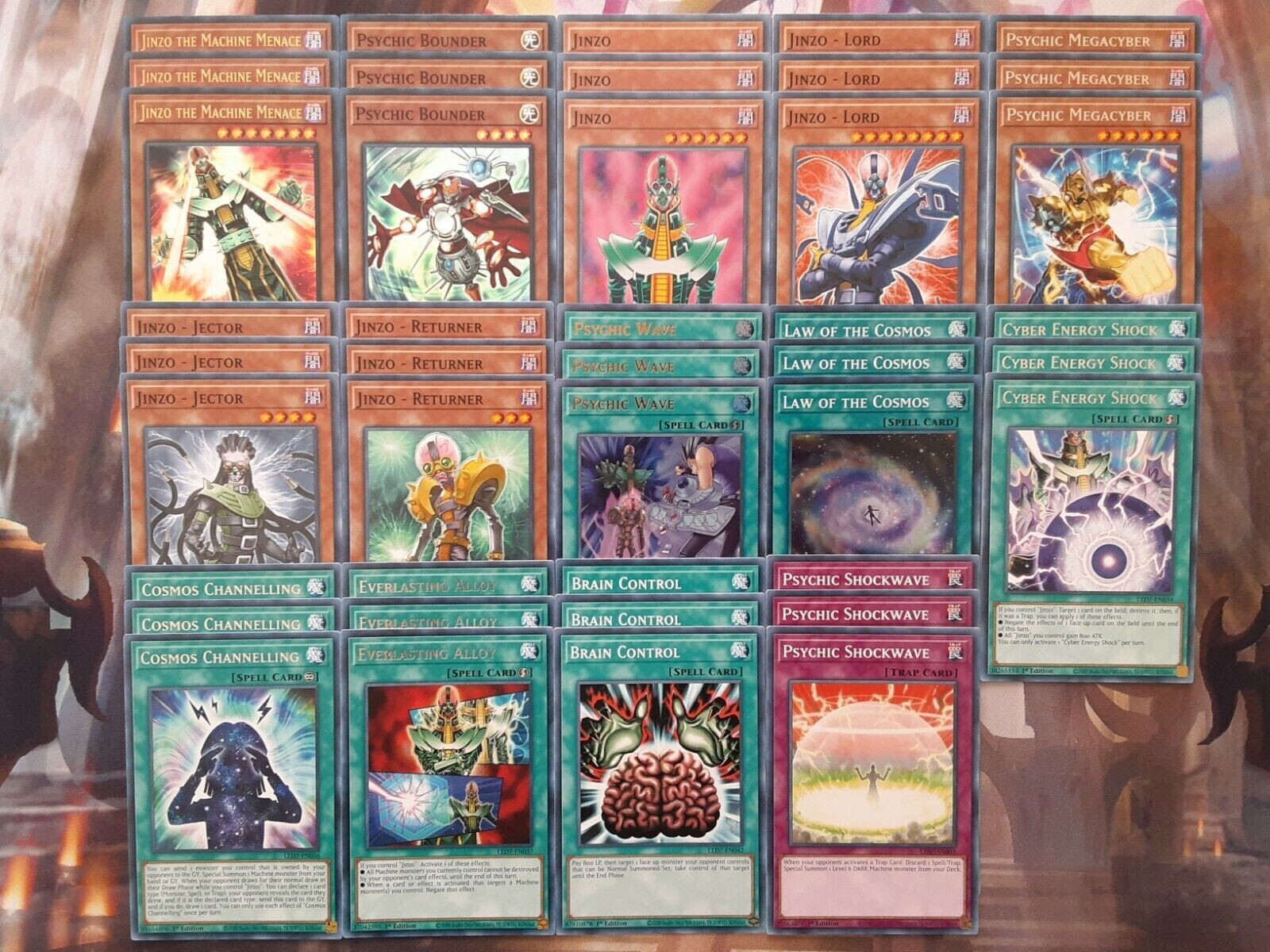Yugioh Tournament Ready To Play Jinzo Deck 42 Cards The