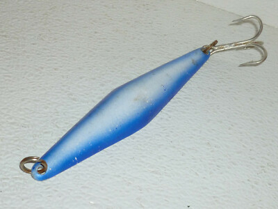 Older Straggler Saltwater Iron Jig,4.75/",4oz Blue White