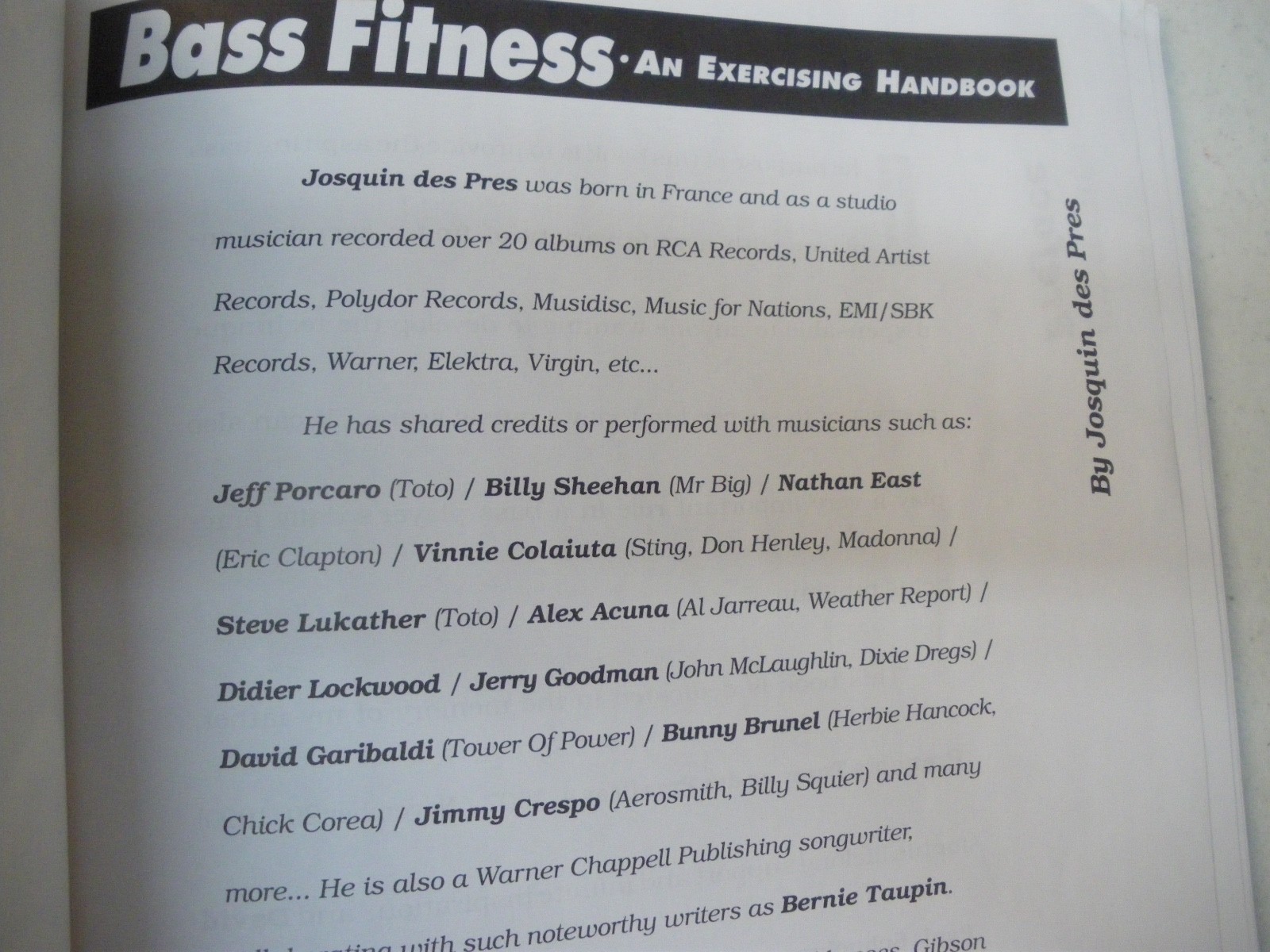 Bass Fitness  An Exercising Handbook  Des Pres