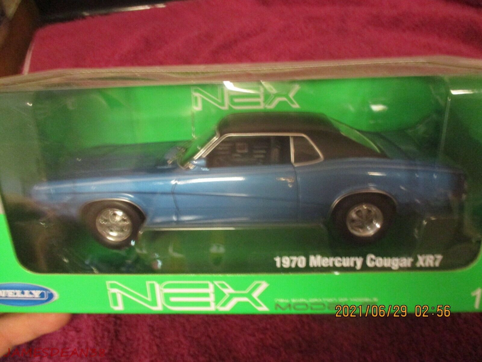 1:18 Welly NEX 1970 Mercury Cougar XR7 Coupe blue metallic