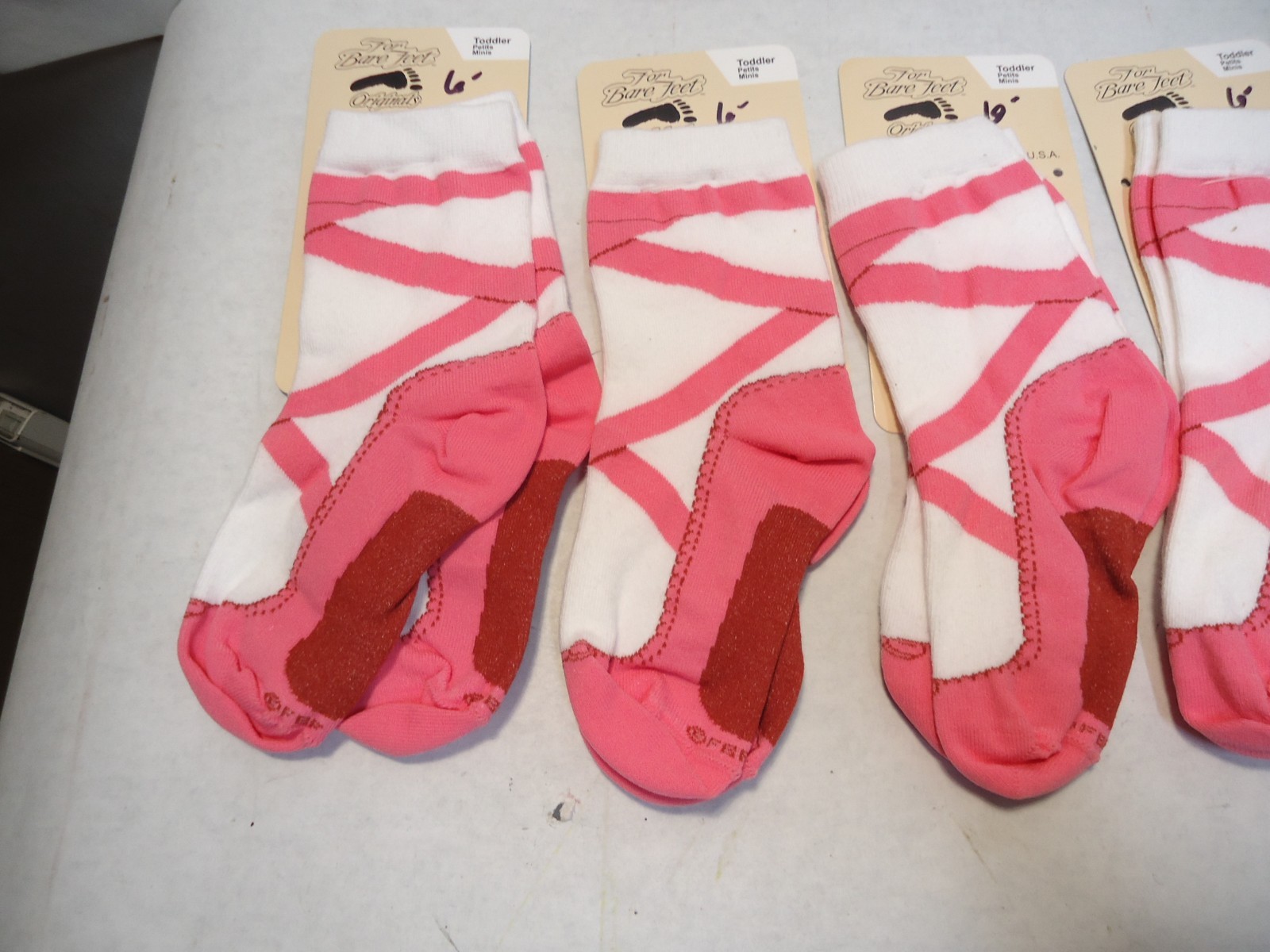 5 pair For Bare Feet Ballet Slipper Pattern Socks Toddler Size New w Tag NWT NR