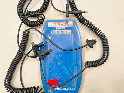 Nolan N-Com B5 Mini-USB to MP3 SET OF 3 Multimedia Wire2 ''Y'' Coiled Cable