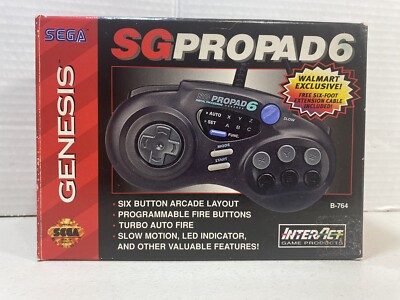 Vintage SEGA Genesis SG ProPad 6 Game Controller & Box! Used Mint Condition