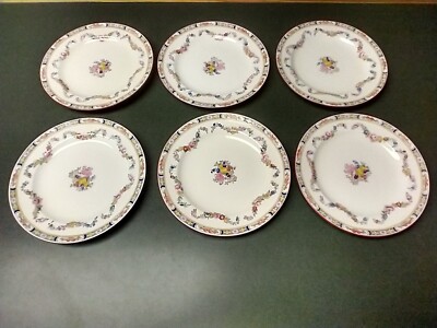 Vintage Minton Rose Salad/Luncheon Plate 7-5/8 Inches Set of 6 Very Good Cond.