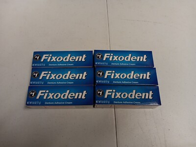 New ! 6 X 0.6 oz Fixodent Denture Adhesive Cream