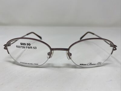 Nikon Beau-Ti DT4704C 0186 53-20-140 Light Brown Half Rim Eyeglasses Frame U958
